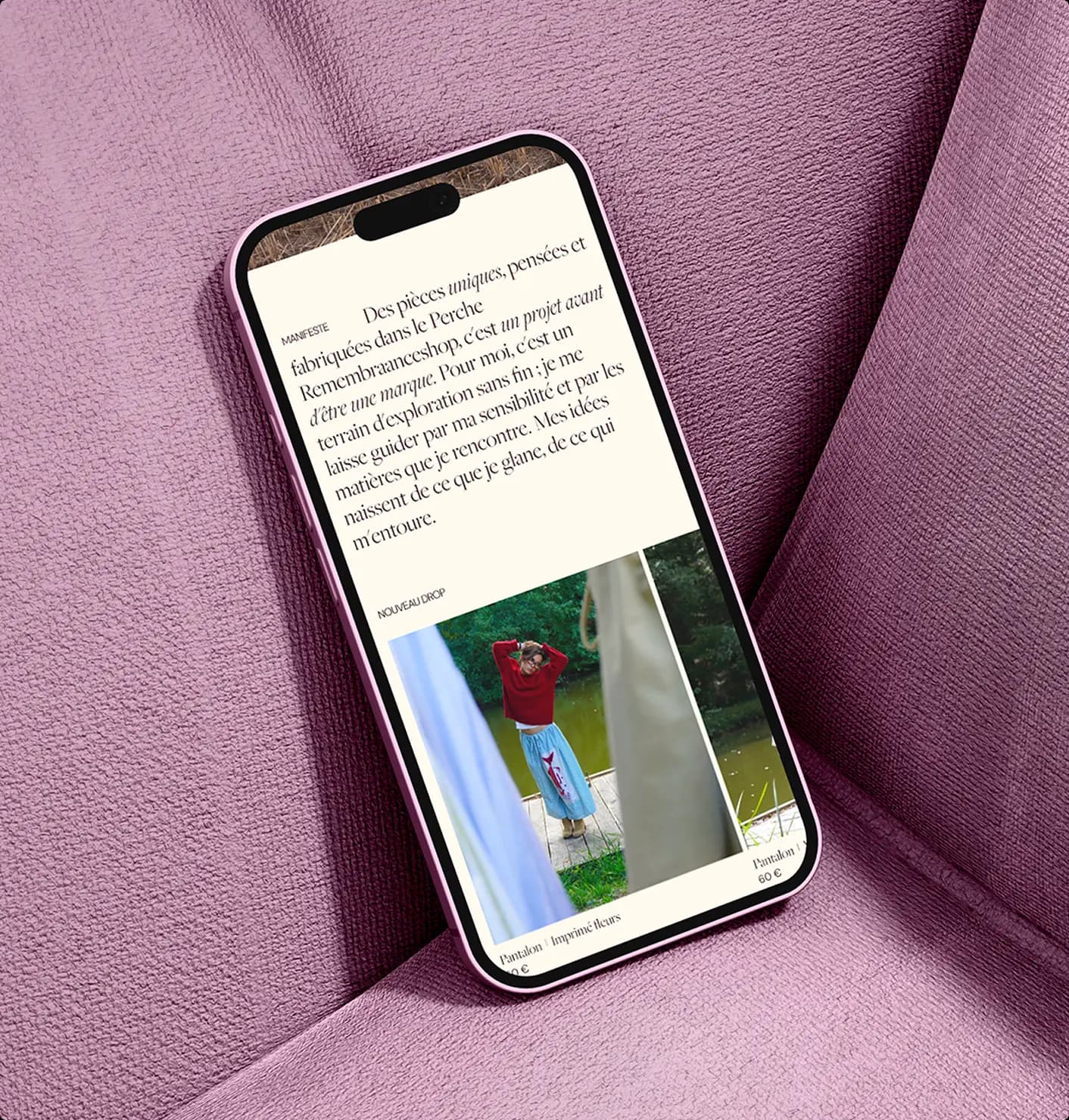 Remembraance — Site e-commerce, aperçu 2